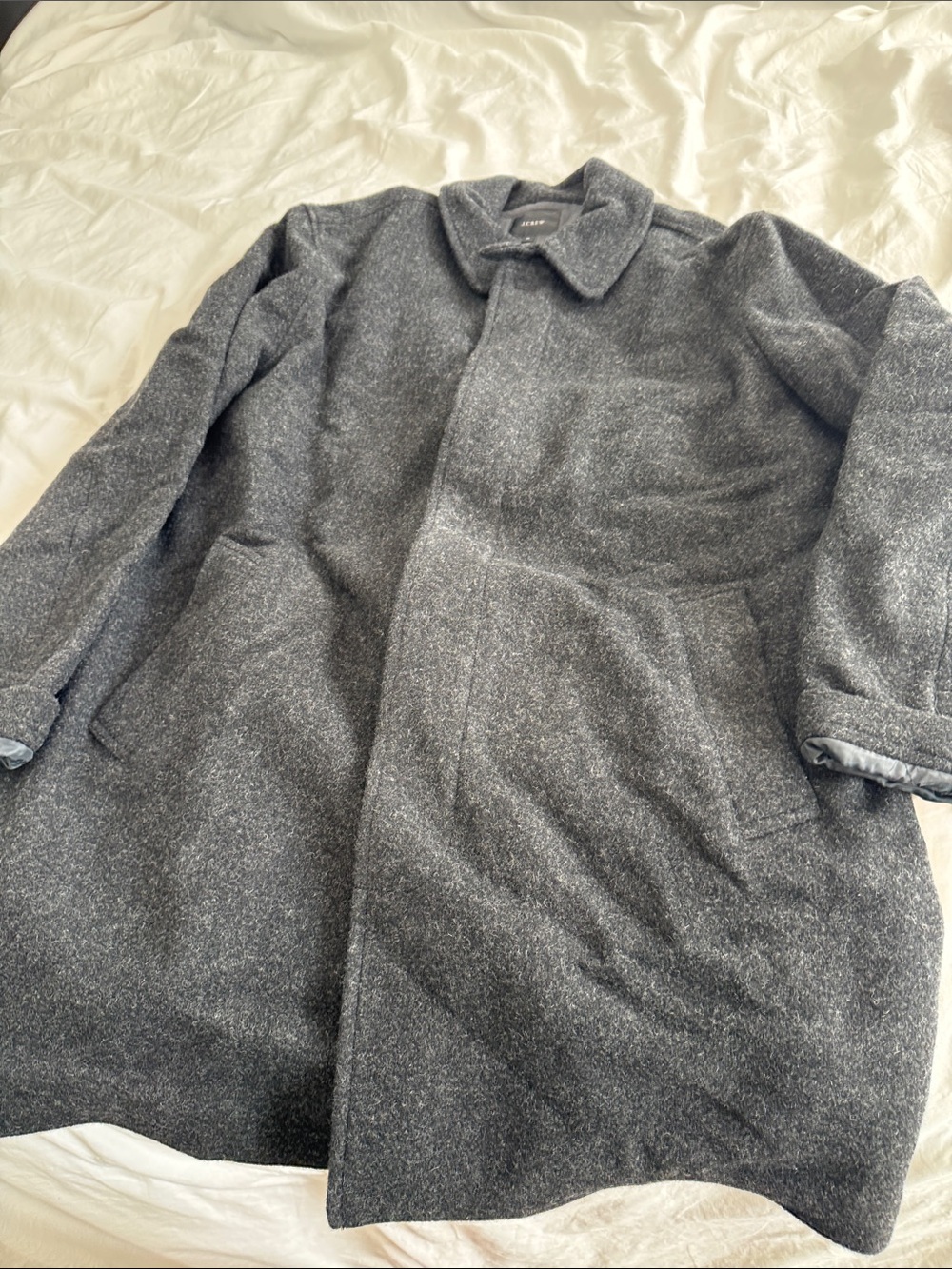J. Crew Men's Charcoal Wool Pea Coat